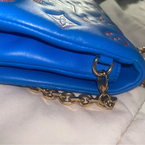 Louis Vuitton Blue and Red Monogram Women's Bag - Picture 5 of 9